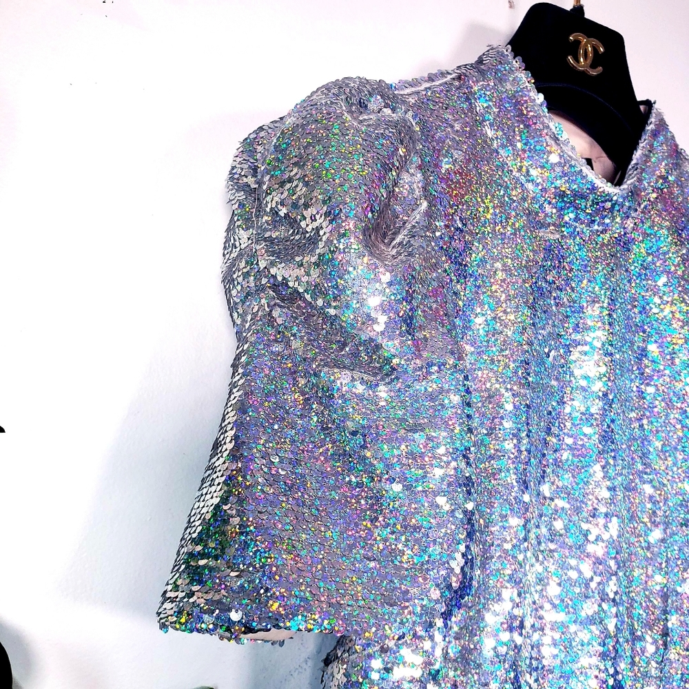 ASOS Edition New Glitter Sparkle Mini Party Dress - Picture 7 of 15